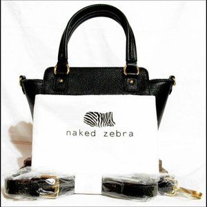 Nwt Naked Zebra Genuine Leather Crossbody Bag Purse